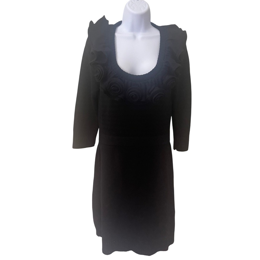 Milly of New York Black Sweater Wool Cashmere Blend Dress Medium